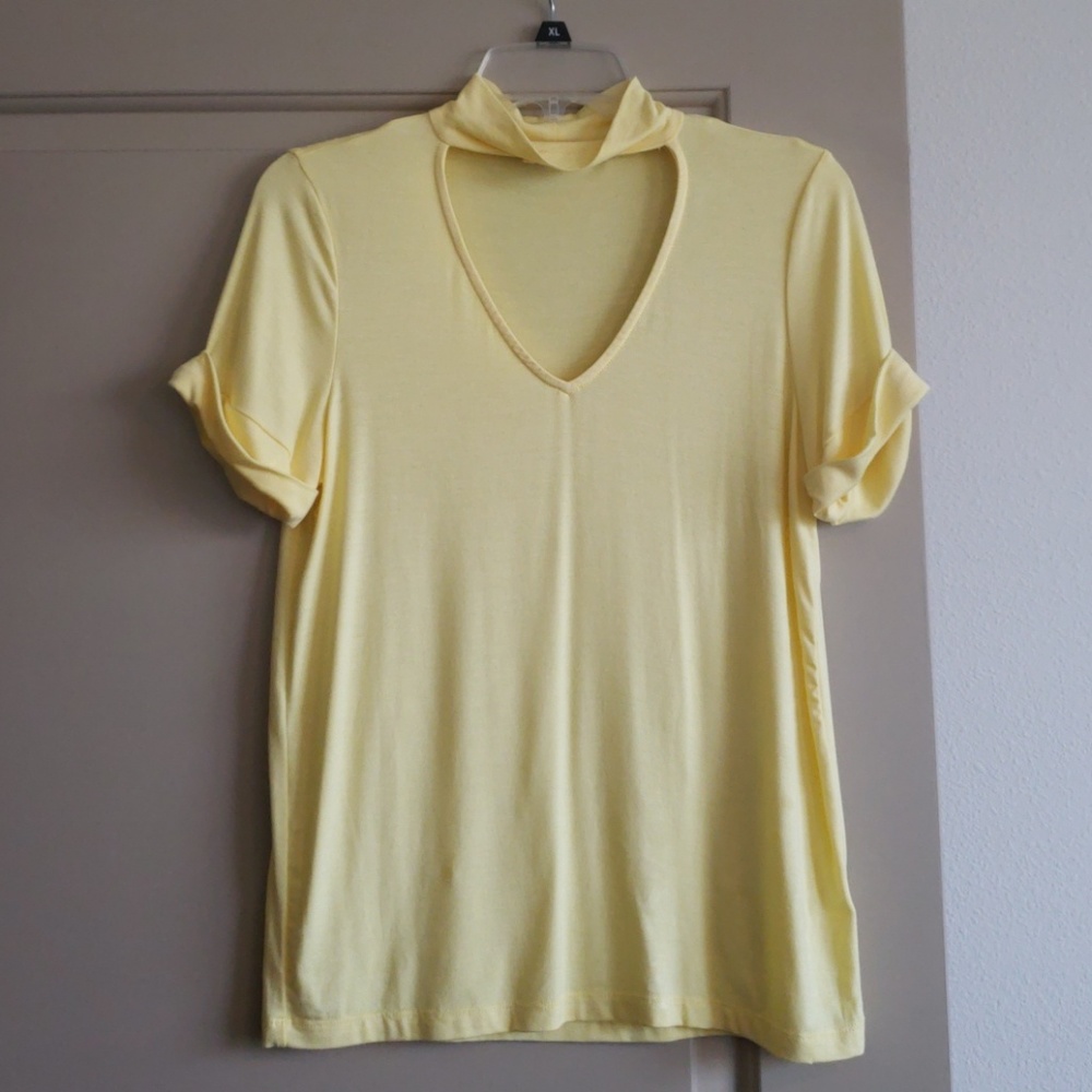 Pale Yellow Cut-out Top